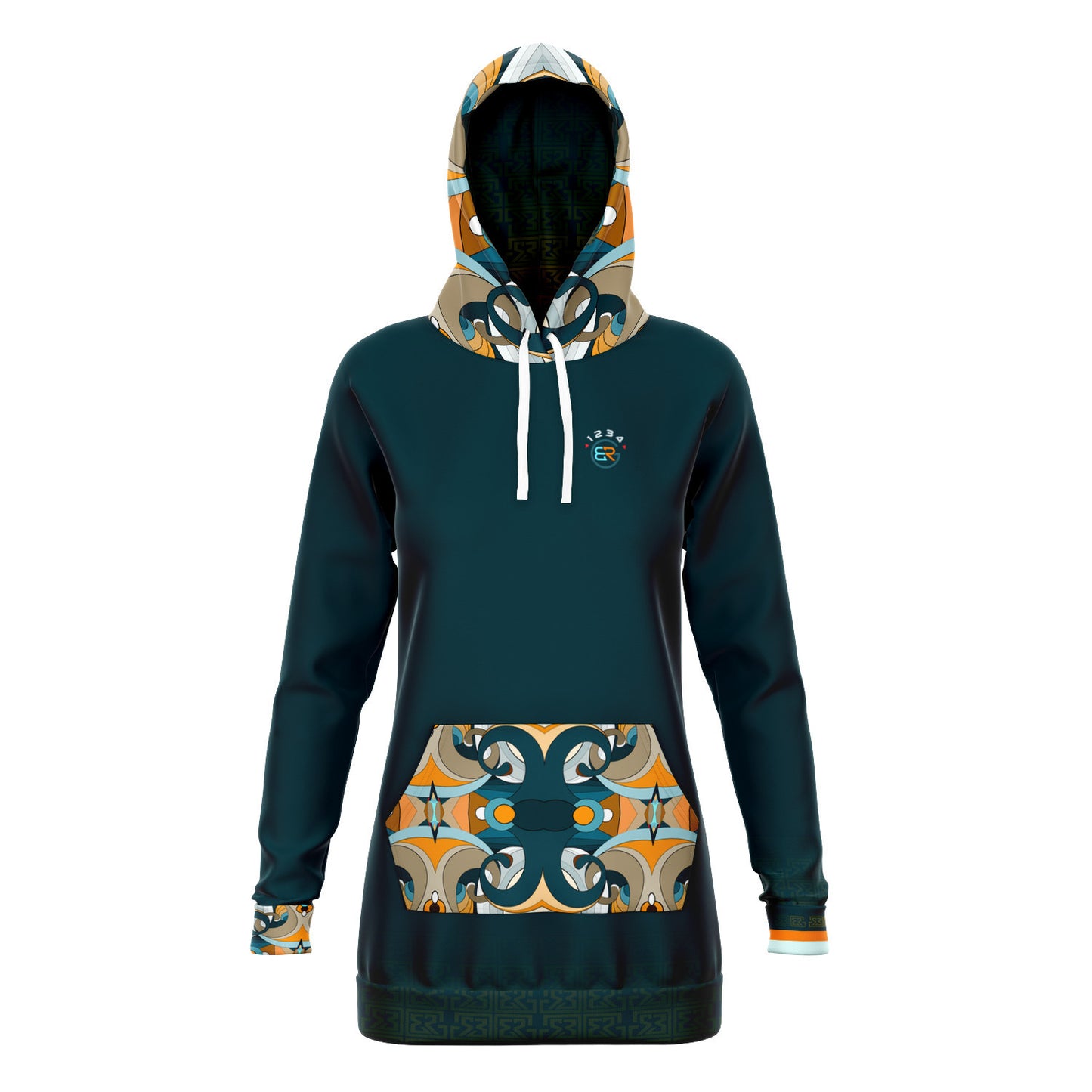 Blue Peru Hoodie Dress