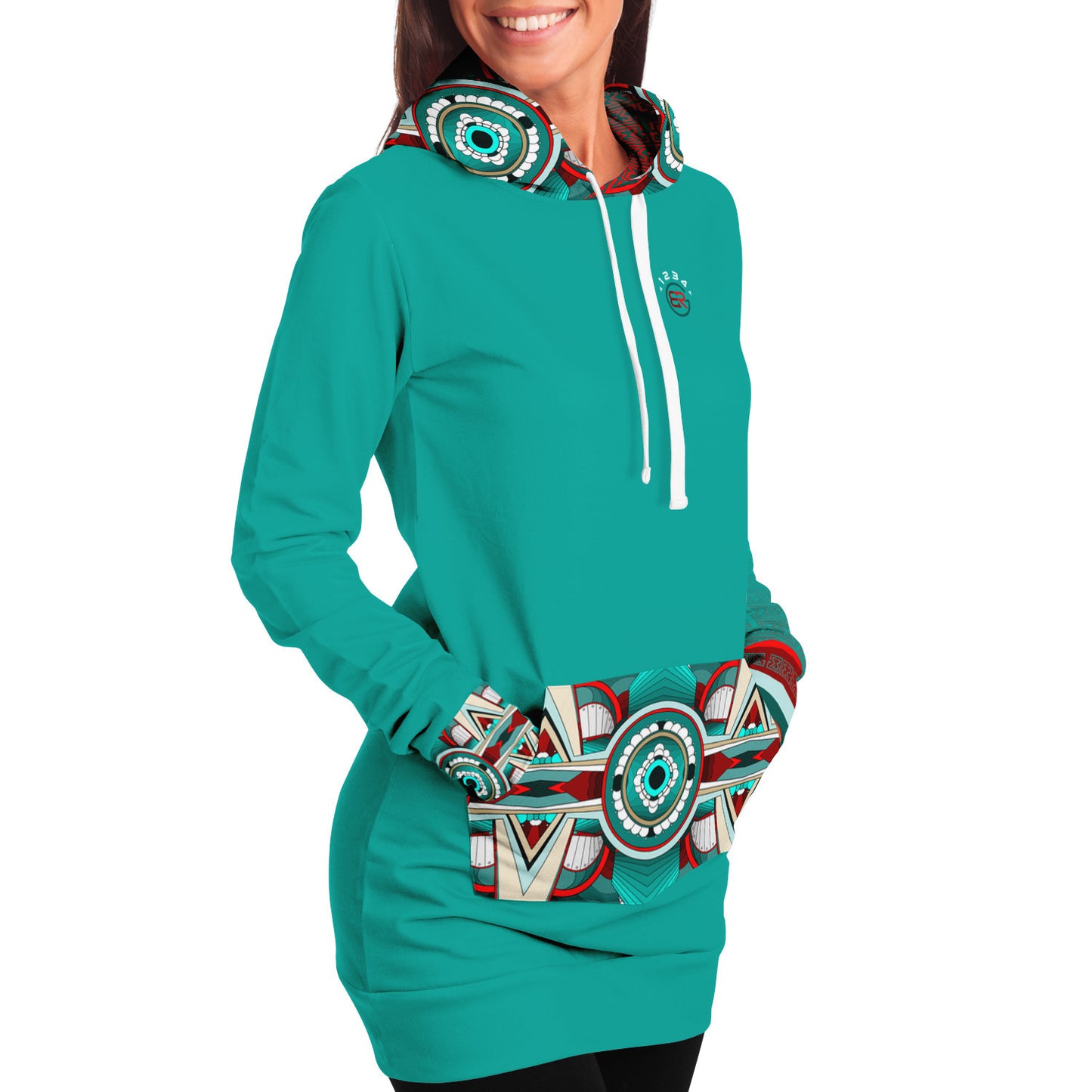 Fluorescyan Hoodie Dress